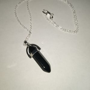 Crystal Necklace Solid Black